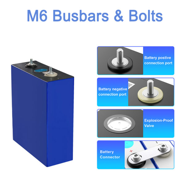 EVE 280Ah cells M6 busbars and bolts power UPS system